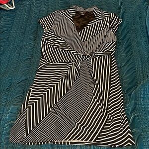 Robert Louis Black and White Wrap Midi Dress